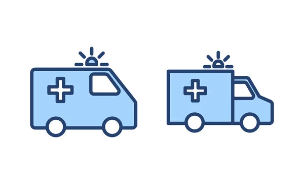 Ambulans Simgesi Vektörü Ambulans Kamyonu Işareti Sembol Ambulans Arabası — Stok Vektör