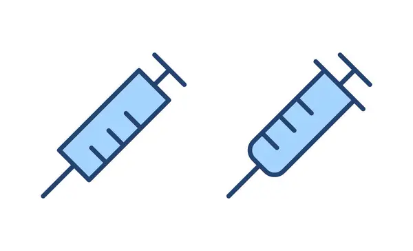 Icône Seringue Vecteur Signe Injection Icône Symbol Vaccine — Image vectorielle