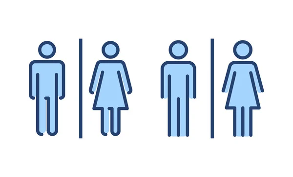 Icône Toilette Vecteur Signe Symbole Des Toilettes Pour Filles Garçons — Image vectorielle