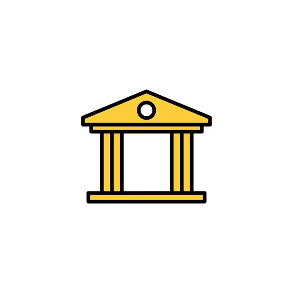 Vettore Icone Bancarie App Web Mobile Segno Simbolo Bancario Museo — Vettoriale Stock