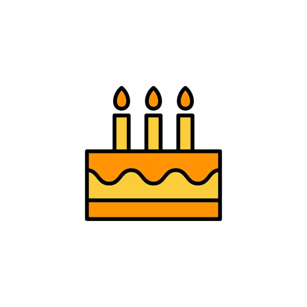 Cake Icon Vector Web Mobile App Cake Sign Symbol Birthday — Stok Vektör