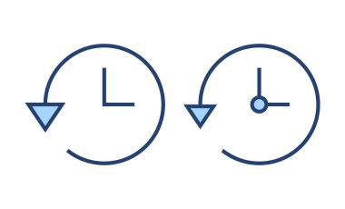 Tarih simgesi vektörü. Son olay geçmişi işareti ve simgesi