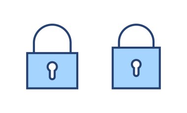 Simge vektörünü kilitle. Asma kilit işareti ve sembol. Şifreleme simgesi. Güvenlik sembolü