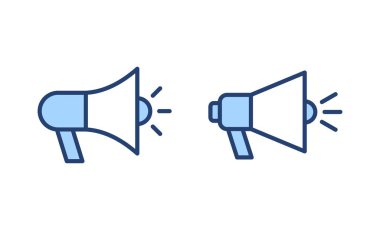 Megafon ikon vektörü. Hoparlör işareti ve sembol