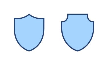 Kalkan simgesi vektörü. Koruma ikonu. Güvenlik işareti ve sembol