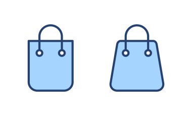 Alışveriş poşeti ikon vektörü. Alışveriş işareti ve sembol