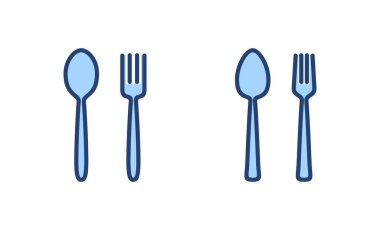 kaşık ve çatal ikon vektörü. kaşık, çatal ve bıçak ikonu vektörü. Restoran işareti ve sembolü