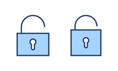 Simge vektörünü aç. İşaret ve sembolün kilidini aç. Kilitlenmemiş asma kilit simgesi