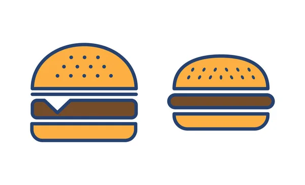 Burger Icon Vector Burger Sign Symbol Hamburger — Stock Vector