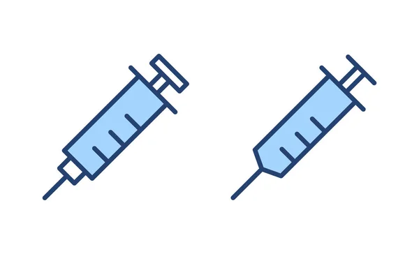 Jeringa Vector Icono Signo Inyección Simbol Vaccine Icono — Archivo Imágenes Vectoriales