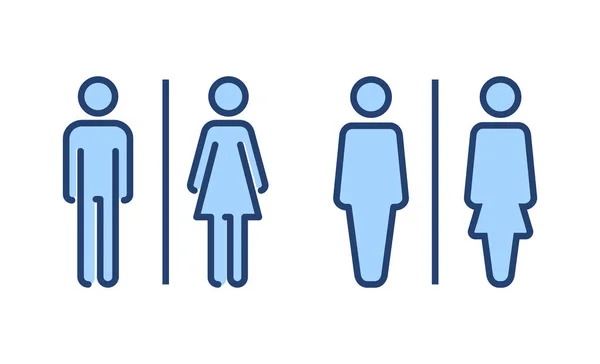 Tuvalet Ikonu Vektörü Kızlar Erkekler Tuvaletleri Imzalar Simgeler Banyo Tabelası — Stok Vektör