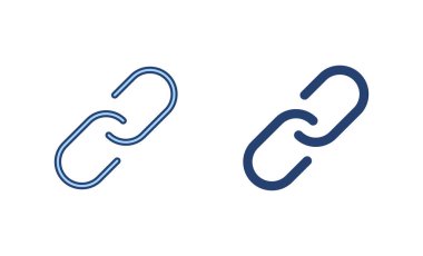 Bağlantı simgesi vektörü. Hiper bağlantı zinciri işareti ve sembolü
