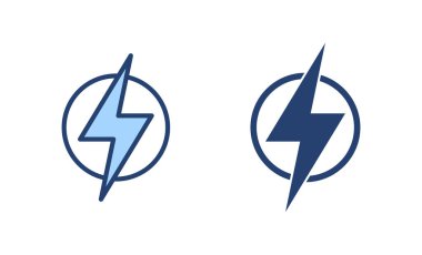 Şimşek simgesi vektörü. Elektrik işareti ve sembol. Güç simgesi. enerji işareti