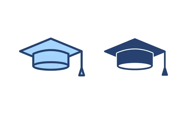教育图标向量 毕业帽标志和符号 毕业了学生上限 — 图库矢量图片