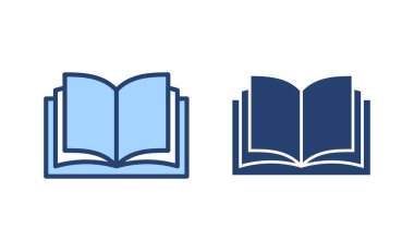 Kitap ikonu vektörü. Açık kitap işareti ve sembol. Kitap simgesi