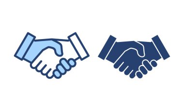 Tokalaşma ikonu vektörü. İş tokalaşma işareti ve sembol. iletişim anlaşması