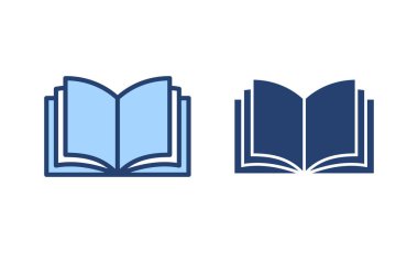 Kitap ikonu vektörü. Açık kitap işareti ve sembol. Kitap simgesi