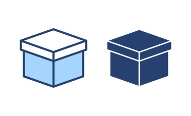 Kutu simgesi vektörü. kutu işareti ve sembol, paket, paket
