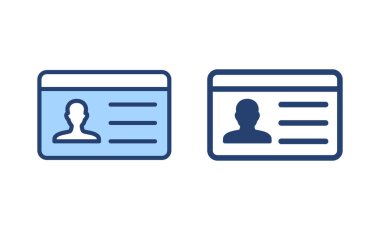 Lisans simgesi vektörü. Kimlik kartı simgesi. Sürücü ehliyeti, personel kimlik kartı 