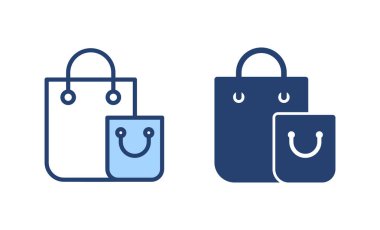 Alışveriş poşeti ikon vektörü. Alışveriş işareti ve sembol