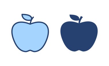 Elma ikonu vektörü. Web tasarımı için elma işareti ve semboller.