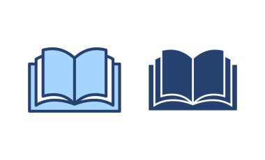 Kitap ikonu vektörü. Açık kitap işareti ve sembol. Kitap simgesi