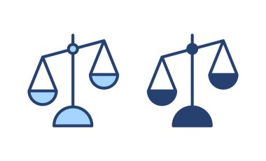 Simge vektörünü ölçeklendirir. Kanun ölçekli ikon. Adalet işareti ve sembol