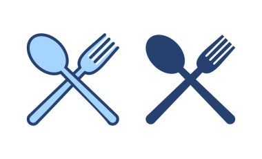 kaşık ve çatal ikon vektörü. kaşık, çatal ve bıçak ikonu vektörü. Restoran işareti ve sembolü