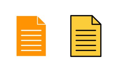 Web ve mobil uygulama için belge simgesi ayarlandı. Kağıt ve sembol. Dosya Simgesi