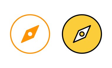 Web ve mobil uygulama için pusula simgesi ayarlandı. ok pusula simgesi işareti ve sembolü