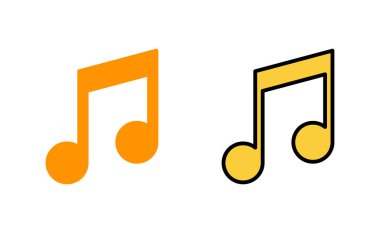 Web ve mobil uygulama için müzik simgesi ayarlandı. nota işareti ve sembol