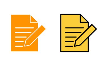 Web ve mobil uygulama için not simgesi ayarlandı. not defteri işareti ve sembol