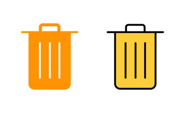 Web ve mobil uygulama için çöp simgesi ayarlandı. Çöp kutusu simgesi. İşareti ve sembolü sil.