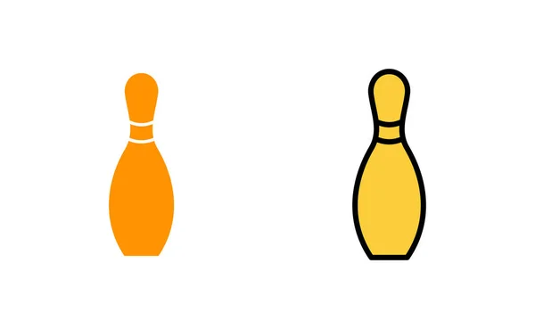 Jeu Icônes Bowling Pour Application Web Mobile Boule Bowling Signe — Image vectorielle