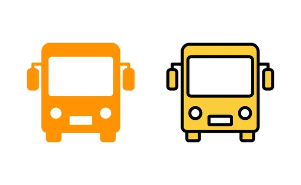 Ikona Sběrnice Nastavena Pro Webovou Mobilní Aplikaci Značka Symbol Autobusu — Stockový vektor