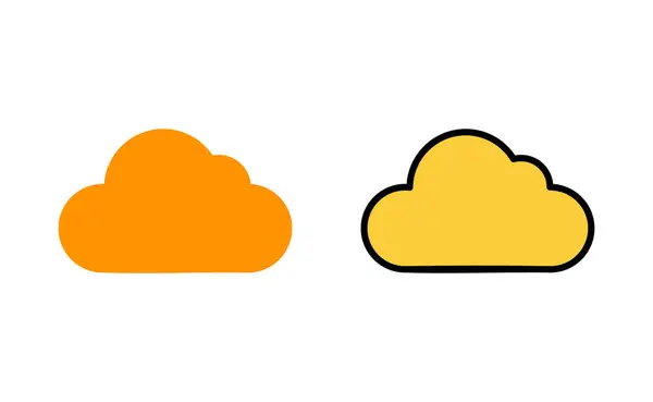 Felhő Ikon Készlet Webes Mobil Alkalmazáshoz Felhő Jel Szimbólum — Stock Vector