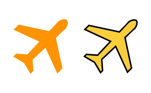 Plane Icon Set Web Mobile App Airplane Sign Symbol Flight — Stock Vector