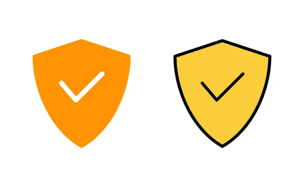 Conjunto Iconos Marca Verificación Shield Para Aplicaciones Web Móviles Protección — Vector de stock