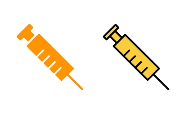 Syringe Ikon Set För Webb Och Mobil App Injektionsskylt Och — Stock vektor