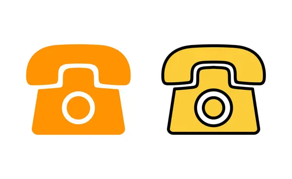 Telephone Icon Set Web Mobile App Phone Sign Symbol — Stock Vector