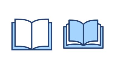 Kitap ikonu vektörü. Açık kitap işareti ve sembol. Kitap simgesi