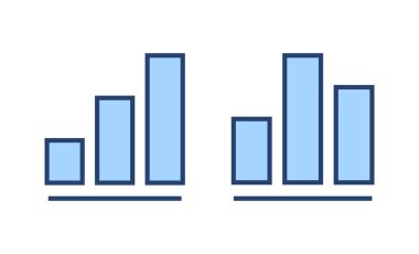 Grafik simgesi vektörü büyüyor. Çizelge ve sembol. diyagram simgesi