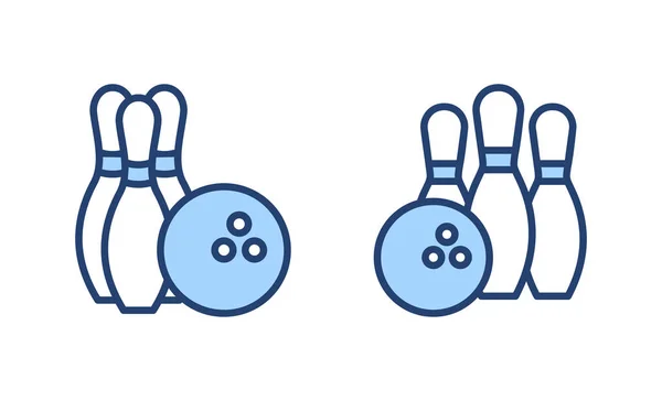 Bowling ikonu vektörü. Bowling topu, iğne işareti ve sembol.