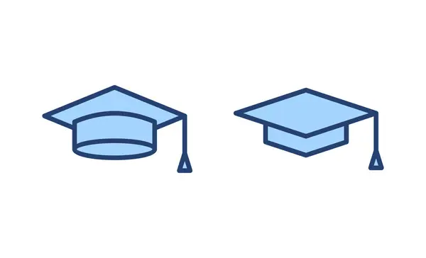 Education Icon Vector Graduation Cap Sign Symbol Graduate Students Cap — Stock Vector