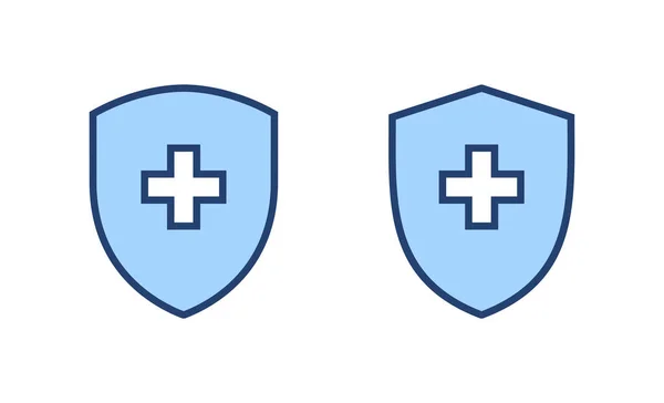 Icône Assurance Maladie Vecteur Signature Symbole Document Médical Assurance — Image vectorielle