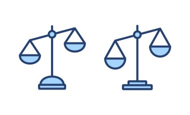 Simge vektörünü ölçeklendirir. Kanun ölçekli ikon. Adalet işareti ve sembol