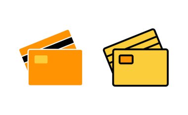 Web ve mobil uygulama için kredi kartı simgesi ayarlandı. Kredi kartı ödeme imzası ve sembolü