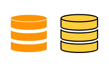 Web ve mobil uygulama için veritabanı simgesi ayarlandı. veritabanı işareti ve sembolü