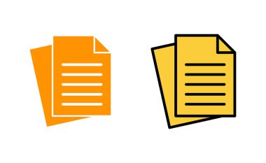 Web ve mobil uygulama için belge simgesi ayarlandı. Kağıt ve sembol. Dosya Simgesi