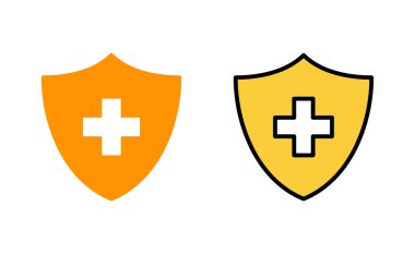 Web ve mobil uygulama için sağlık sigortası simgesi ayarlandı. Sigorta belgesi imzası ve sembolü